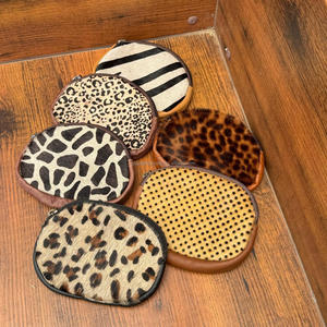 กระเป๋าใส่เหรียญมีซิปรูปวงรีสำหรับผู้หญิงกระเป๋าใส่เหรียญหนังวัวแท้พร้อมพิมพ์ลายสัตว์กระเป๋าใส่เงินขนาดเล็ก - Product Image 4