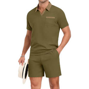 Conjunto de pantalones cortos para hombre, listos para hacer ejercicio, ligeros, cómodos y flexibles para correr en el gimnasio o actividades informales de verano - Product Image 1