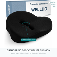 Coussin de siège ergonomique personnalisable pour chaise de bureau orthopédique, soutien pour les fesses, soulagement du stress, mousse à mémoire de forme, douleur au coccyx, coussin de siège de voiture
