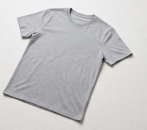 T-shirt à manches courtes gris pour homme, coupe classique, couleur unie, décontracté, col rond, jersey tricoté en coton - Product Image 3