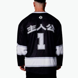 Maillot de football américain de luxe pour homme à manches longues en maille, style streetwear oversize, uniforme d'équipe de football, logo personnalisé, fabricant OEM en gros - Product Image 4