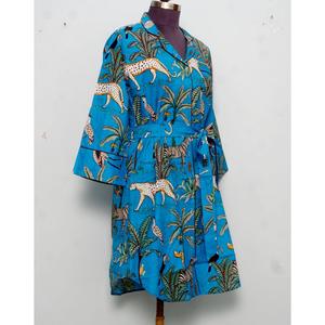 Camisa de Manga Larga Tipo Kimono para Fiestas, Vestido Envolvente, Camisa de Algodón Floral, Ropa de Dormir, Vestido Informal de Algodón Indio Suave para Mujer - Product Image 5