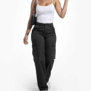 Pantalon cargo pour femmes, coupe décontractée, coton de haute qualité, style streetwear surdimensionné, fournisseur en gros - Product Image 1