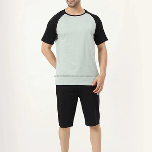 Loose Fit <b>Knitted</b> Casual T-Shirt and Shorts <b>Set</b> Men's Summer Street Style High Demand Trend Fabric OEM Bulk Custom Design - Product Image 1