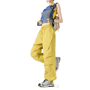 Pantalones de Paracaídas para Mujer, Cintura Elástica, Corte Holgado, Estilo Deportivo con Bolsillos, Transpirables, de Verano, Tejidos en Spandex y Nailon - Product Image 2