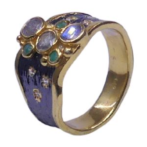 Wedding Wear 925 Sterling Silver Gold Plated Jewelry <b>Labradorite</b> Emerald White Topaz Gemstone Women Wear Classic <b>Ring</b> - Product Image 1