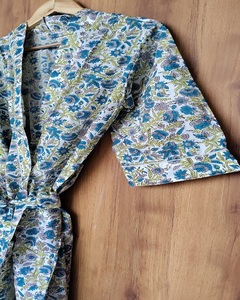 Nouvelle Robe Kimono Imprimée à la Main en Coton Floral Respirant à Manches Longues – Vêtement de Nuit pour Femme – Fournisseur en Gros - Product Image 6