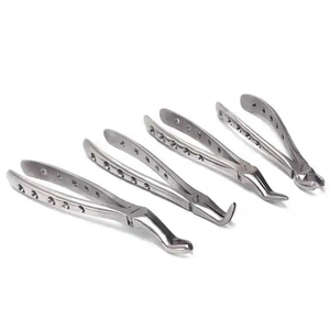 Juego de fórceps dentales manuales plateados con agarre estriado, alicates de ortodoncia, fórceps extractores de dientes para dentistas y adultos - Product Image 2