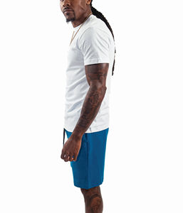 Ensemble T-shirt et short pour homme, couleur contrastée, effet délavé, léger, 100% coton, T-shirt oversize et short de sport pour homme - Product Image 3