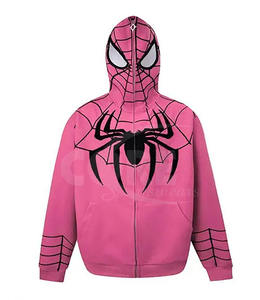 Vente en gros de sweats à capuche Spiderman pour hommes, de haute qualité, 100% coton, à manches longues, avec fermeture éclair intégrale - Product Image 1
