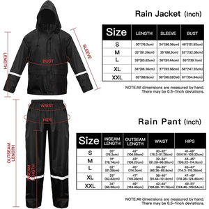 Chaqueta de Senderismo Reversible Negra, Cortavientos, Transpirable, con Tiras Reflectantes, Conjunto Impermeable para Adultos Unisex - Product Image 4