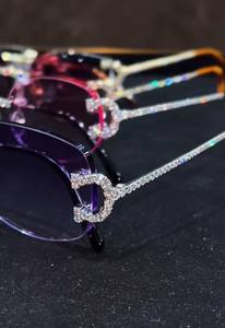 Lunettes de soleil sans monture personnalisées avec diamants, monture de luxe, verres de créateur, micro-pavé de moissanite, lunettes hip-hop bling-bling - Product Image 4
