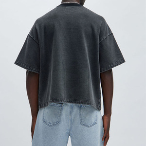 Boxy Fit Acid Washed Men's <b>shirts</b> Custom Tonal Varsity Number Graphic Oversized Vintage Casual Streetwear Heavyweight Cotton Tee - Product Image 5