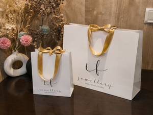 Wholesale Luxury Jewelry Paper Shopping <b>Bags</b> with Gold Satin Ribbon Handles Custom Logo <b>Gift</b> Packaging <b>Bags</b> - Product Image 3