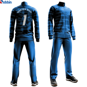Bobbin Men's <b>Tracksuit</b> Blue Gray Color Blocking Full Zipper Sporty Casual Wear With Custom Logo Print Autumn Outfit - Product Image 3