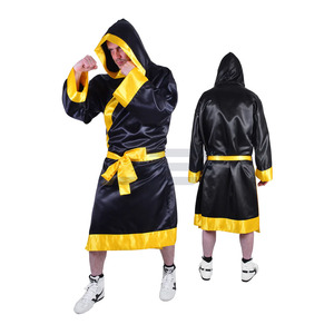 High Quality <b>Boxing</b> Gown Satin Martial Arts Kickboxing Muay Thai Fighter Silk <b>Boxing</b> <b>Robe</b> - Product Image 1