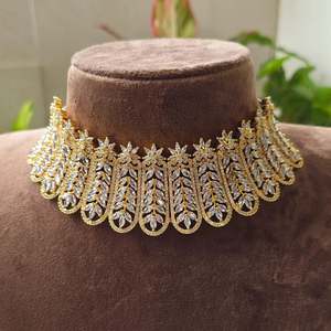 14k Gold Plated Brass Butterfly High Neck Choker - Product Image 3