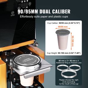 Sigillatrice Elettrica Automatica per Tazze da 190 mm di Altezza, 90/95 mm, per 500-650 Tazze/Ora - Product Image 2