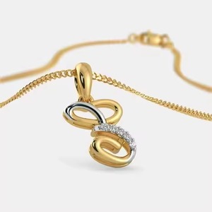 Yellow Gold Sterling Silver ""E"" Letter Pendant 14K/18K Gold Plated Elegant Wedding Party Anniversary Diamond Pendant Charm - Product Image 2