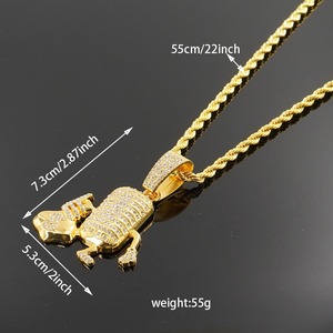 Collar con colgante de bolsa de dólares con diamantes estilo hip hop, joyería de moissanita, colgante de lujo, regalo para ella - Product Image 3