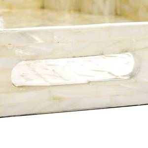 Bandeja de Nácar Blanco, Bandeja con Incrustaciones de Concha Blanca, Bandeja de Servir de Nácar, Bandeja con Incrustaciones de Nácar, Decoración de Nácar - Product Image 3