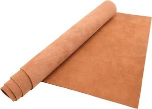 Feuilles de cuir de daim fendu brossé suédé marron pour l'habillement - Product Image 6