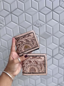 New Arrival Genuine Leather Men's <b>Wallet</b> Hand Tool Leather RFID Blocking Cash & <b>Card</b> <b>Holder</b> <b>Wallet</b> Brown Short Length Daily Use - Product Image 1