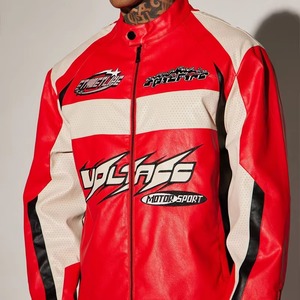 Custom Design Retro Classic Leather Motorcycle <b>Jacket</b> Oem logo Patch Genuine Leather <b>Racing</b> <b>Jacket</b> for Men - Product Image 5