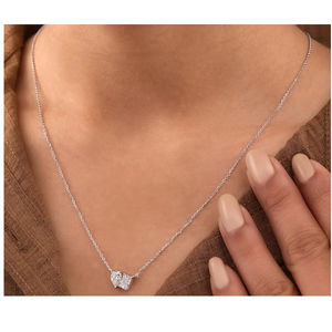 Collar de Diamantes Cultivados en Laboratorio con Colgante de Dos Piedras Radiantes y en Forma de Pera, Diamantes Certificados VVS2, Joyería Minimalista de Oro - Product Image 2