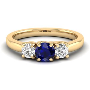 Bague en argent sterling 925 avec saphir bleu et moissanite, design REYES, fabrication artisanale, bijoux de mariage pour femmes - Product Image 1