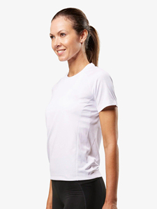 Camiseta Personalizada para Mujer, Lisa, de Manga Corta, Cuello Redondo, Informal, Estilo Urbano, Mezcla de Algodón - Product Image 3