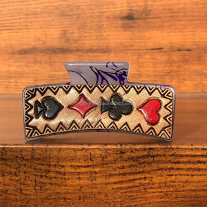 Hot Sale Accessories Women's Hand Tooled Leather Hair Claw Cowhide Large Custom Rectangle Wholesale Hair Claw <b>Clips</b> for Women's - Product Image 2