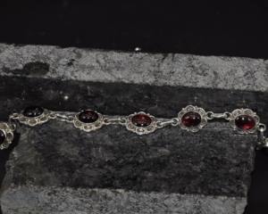 Bracelet en grenat naturel AAA+++ avec argent sterling 925 – Bijoux en pierres précieuses faits à la main pour femmes, vente en gros - Product Image 5