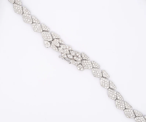 Women's Platinum Plated Geometric <b>Choker</b> Necklace With Round Brilliant Cut Cubic Zirconia Pave Setting For Party - Product Image 2