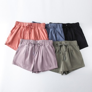 OEM Women Fitness Shorts Double Layered Running Shorts with Compression Inner Shorts <b>Drawstring</b> Laser Cut Ventilation - Product Image 5