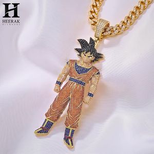 Collar con Colgante de Guerrero Anime Personalizado, Estilo Hip Hop, con Incrustaciones de Diamantes, para Hombre - Product Image 3