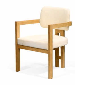 Fauteuil de salle à manger moderne en teck de qualité supérieure Rivelle, mobilier de salle à manger, revêtement en microfibre, luxe, restaurant, café - Product Image 1