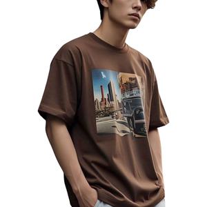 Camiseta gráfica de algodón 100% personalizada, camisetas de marca personalizada para hombre, Camiseta de algodón 100% para hombre, ajuste holgado - Product Image 1