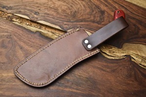 Cuchillo de caza hecho a mano de acero de Damasco, hoja con punta curva, mango de madera, 12 pulgadas, filo biselado afilado, cuchillo de caza para exteriores. - Product Image 5