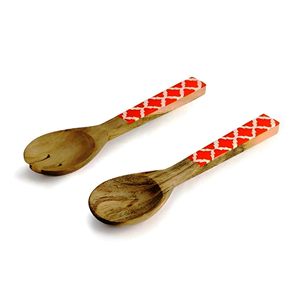 Unique Eco-Friendly Resin Coated 11 Inch Modern Dishwasher Safe <b>Salad</b> Tools Home Kitchen Made in India - Product Image 3