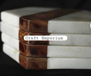 2025 Top vente marbre pierre Table décor sous-verres ensemble de 4 avec support nouveau Design prix de gros ustensiles de cuisine café sous-verre - Product Image 2