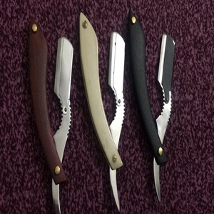 Nueva Navaja de Afeitar Recta para Barbería, Color Negro, con Estuche de Cuero y Logotipo Personalizado OEM - Product Image 3