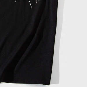 Camiseta Nueva 2026 con Estampado de Diamantes de Imitación Personalizada para Hombre, Camiseta Casual con Cuello Redondo, Unisex, Estilo Hip Hop, Negra, 100% Algodón, Corte Recortado - Product Image 4