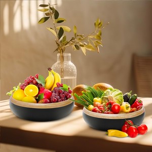 Bol à salade en bambou tressé à prix abordable pour ustensiles de cuisine, bols de service modernes personnalisés, vaisselle OEM/ODM fabriquée au Vietnam - Product Image 2