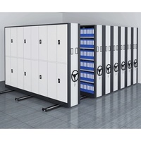 Système de compactage mobile professionnel à 3 baies, unité d'étagère en acier CRCA de 0,8 mm avec revêtement en poudre pour les archives des bibliothèques et des hôpitaux