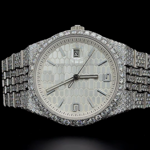 Reloj de Hombre de Diseño Antiguo y de Alta Calidad, Estilo Hip Hop, de Acero Inoxidable, con Incrustaciones de Diamantes Moissanite, para Hombre - Product Image 1