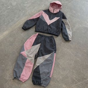 Ensemble de survêtement réfléchissant noir pour homme OEM, veste coupe-vent à capuche, pantalon de jogging, 2 pièces, nylon, tenue de sport, course à pied, gym, streetwear - Product Image 6