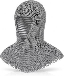 Capucha de Malla Metálica Medieval con Remaches, Armadura de Malla Metálica, Disfraz de Cosplay Renacentista - Product Image 1