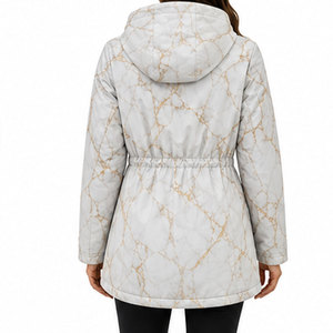 Manteau parka élégant pour femme avec capuche, silhouette longue, coupe respirante et coupe-vent pour un usage décontracté - Product Image 2