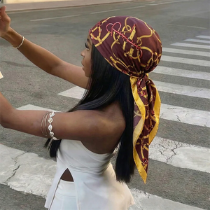 Women Spring Summer <b>Square</b> <b>Scarf</b> 90*90cm Satin <b>Silk</b> <b>Scarves</b> Headscarf Female Foulard Beach Bandana Ladies Neckerchief Hair band - Product Image 5